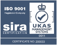 ISO9001 albastru închis pe alb